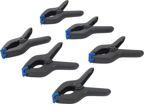 Silverline Zeilklemmen/veerklemmen - 10x - kunststof - 11,5 cm - lijmklemmen met gekartelde kaken van Silverline