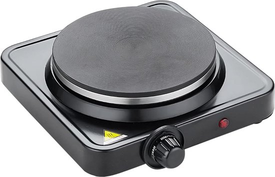 Single Hob Electric Stove for Kitchen or Camping - Temperature Setting Portable Stove for Office or Outdoor Use - 1000 W Black van Tristar