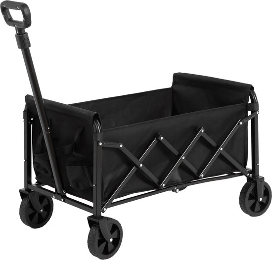 SINGULARITY Strandkar-Lichtgewicht Draagbaar-Met Wielen-Grote Capaciteit Buiten Utility Cart voor Boodschappen, Kamperen, Winkelen, Sport en Tuin-Zwart van Merkloos