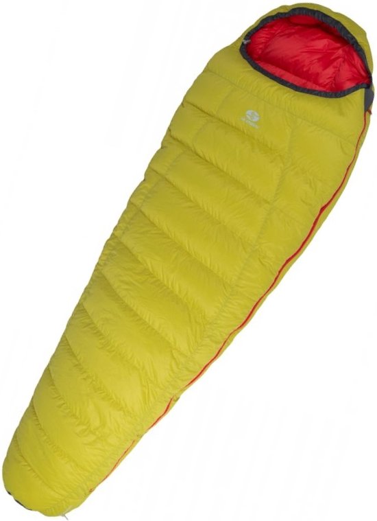 SirJoseph mummyslaapzak Trekking Rimo II 600 - links 200 cm - Geel van SirJoseph