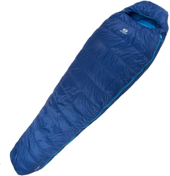 SirJoseph mummyslaapzak Trekking Rimo III 600 - links 200 cm - Navy Blauw van SirJoseph