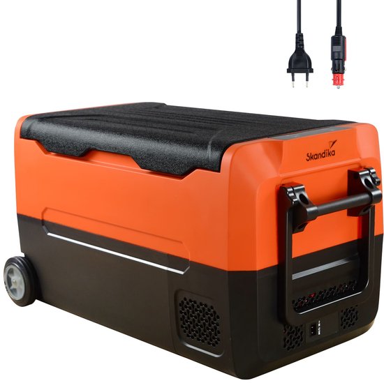 Skandika auto-vriesbox 35 L +10 ° tot -20 °C - Compressor koelbox met scheidingswand, stil, eco-modus, met 12 V stekker of netadapter voor stopcontact | Camping koelkast voor auto, vrachtwagen, bus, camper van Merkloos