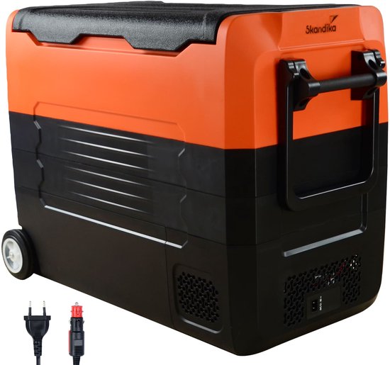 Skandika auto-vriesbox 55 L +10 ° tot -20 °C - Compressor koelbox met scheidingswand, stil, eco-modus, met 12 V stekker of netadapter voor stopcontact | Camping koelkast voor auto, vrachtwagen, bus, camper van Merkloos
