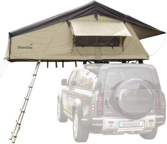 Skandika daktent Freeland XL - Autodaktent voor 3-4 personen, softcover auto tent, waterdicht 2500 mm, ingang en ramen met muskietennet | auto tent voor personenauto, bus van Skandika