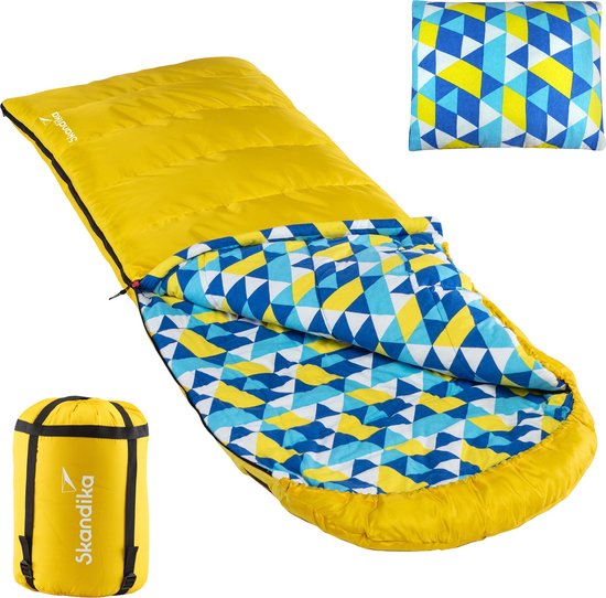 Skandika deken slaapzak Dundee flannel | katoen, luxe kwaliteit, koppelbaar, dubbele slaapzak, 3 seizoenen, tot -20°C, 220 x 80 cm | outdoor camping slaapzak van Skandika