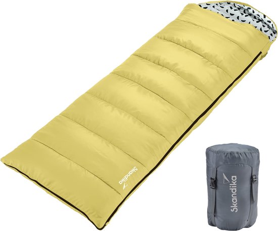 Skandika deken slaapzak Iceland Single | slaapzak outdoor voor volwassenen, 3 seizoenen met katoen, 220 x 80 cm, kan gebruikt worden als een dubbele slaapzak, camping slaapzak XXL, slaapzakken volwassenen van Skandika