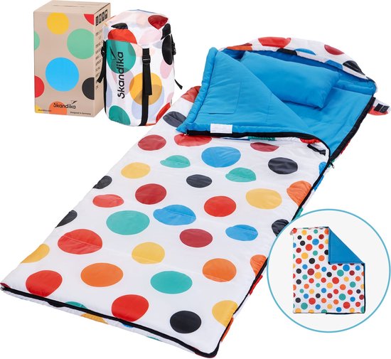 Skandika deken slaapzak Sovro | slaapzak outdoor voor volwassenen, 3 seizoenen, bruikbaar als tweepersoons slaapzak, camping slaapzak met kussen, slaapzak volwassenen van Skandika
