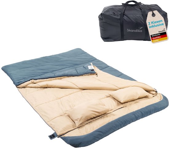Skandika dubbelslaapzak Oppdal 230 - Rechthoekige slaapzak voor volwassenen, 230 × 160 cm, voor 2 personen, 3 seizoenen, tot 7 °C | compact, licht, rechthoekig, warm | outdoor, kamperen, wandelen van Merkloos