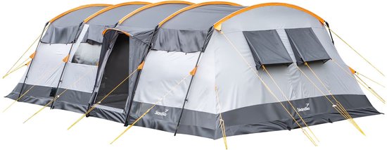 Skandika familietent Hurricane voor 12 personen - Campingtent met ingenaaid grondzeil, Sleeper Technology, 2 slaapcabines, 5000 mm waterkolom, muskietennetten, 215 cm stahoogte | familietent van Merkloos