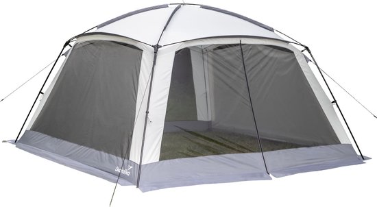 Skandika Fortun 350 Paviljoen Tent – Koepeltenten – Voortent - Luifel – Zonnewering - Stahoogte 2,1 m - Voortent, douchetent, tuintent, zonnescherm, windscherm – 350 x 350 x 210 cm (LxBxH) – Outdoor, kamperen, tuin – grijs van Skandika