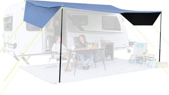 Skandika Freeway Caravan 3 m Luifel – Caravanluifels – Voortent met bies, caravanzeil, voortent voor caravan, UV-bescherming 50+, 3000 mm waterkolom, zonneluifel, zonwering, schaduwdoek – Kampeerwagen, Camper, bus – (90 + 300 + 90) x 300 cm – grijs van Skandika