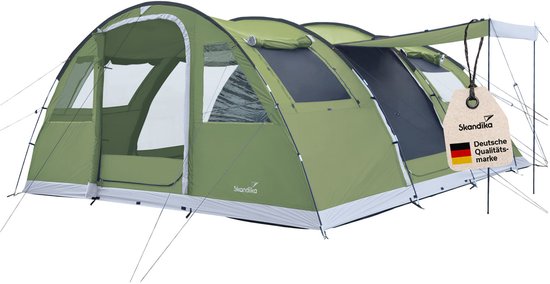 Skandika Gotland 6 Tent – Tenten – Campingtent – Voor 6 personen – Tunneltent – 210 cm stahoogte - Muggengaas – Familietent - Deelbare slaapcabine – 540 x 450 x 210 cm (L x B x H) - 5000 mm waterkolom – Outdoor, Camping, Tuin – Kamperen – groen