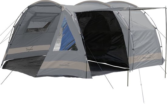 Skandika Kambo tunneltent 6 personen | tent voor 6 personen, waterdicht, waterkolom 3000 mm, 3 aparte ingangen, zonneluifel, luifel, donkere slaapcabine | camping familietent, tent met grote capaciteit van Skandika