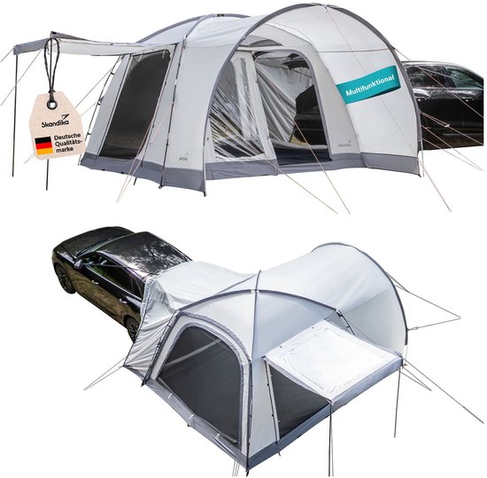 Skandika Koepeltent Pitea 4 Flex Protect Bundle met SUV-slot - campingtent voor 4 personen, met slot voor SUV, ingenaaide tentbodem, waterkolom 5000 mm, UPF 50+, tent, camping, outdoor van Skandika