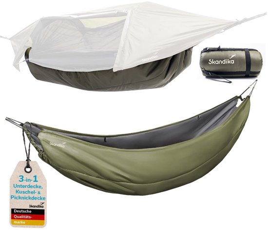 Skandika onderdeken voor hangmattentent Rian - Underquilt voor kampeerhangmatten, 220g/m microvezelvulling, 237×110 cm, 1,3 kg, machinewasbaar | Quilt, hangmat, tent, boomtent, camping, outdoor van Merkloos