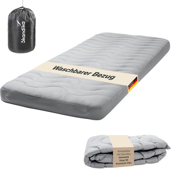 Skandika Overtrek voor isomat Easy 3D Premium Flex - matrastopper, 200 x 85 x 12 cm, polyestervulling, zacht, ademend, wasbaar, met ritssluiting | matrastopper, matrashoes van Merkloos