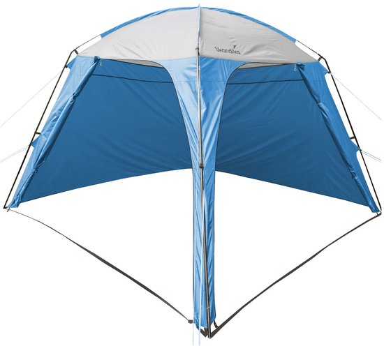 Skandika Paviljoen Tent – Koepeltenten – Voortent - Luifel – Zonnewering – Kampeerwoontent met geïntegreerde zijwanden - 3 x 3 m - Stahoogte 2,1 m - Voortent, douchetent, tuintent, zonnescherm, windscherm – Outdoor – Camping – Kamperen - blauw