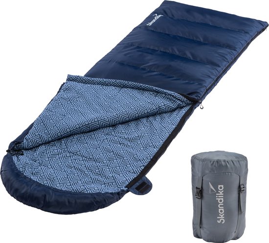 Skandika slaapzak Dundee flanel - Dekenmodel slaapzak van katoen voor volwassenen, koppelbaar, 3-seizoenen, tot -20°C, 220 x 80 cm | Winter outdoor camping wandelen (geel, rits links)