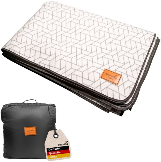 Skandika tenttapijt Lindal 290 × 400 cm - Buitentapijt met softtouch-fleece, weerbestendig & waterdicht, met opbergtas | Picknickkleed, kampeertapijt, tentonderzeil, kampeeraccessoire