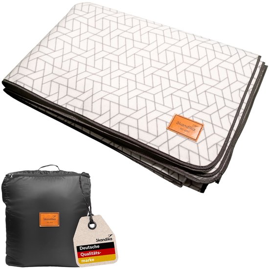 Skandika tenttapijt Lindal 305 × 450 cm - Buitentapijt met softtouch-fleece, weerbestendig & waterdicht, met opbergtas | Picknickkleed, kampeertapijt, tentonderzeil, kampeeraccessoire