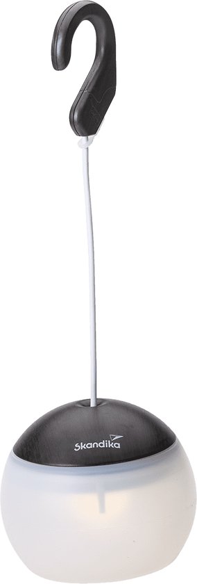 Skandika Tufjord LED campinglamp – Tentlampen – Campinglampen - 3 lichtstanden, 2000 mAh batterij, oplaadbaar, tentlamp, nachtlamp, 170 gram, USB-C – 10,5 x 10,5 x 26.5 cm (LxBxH) - Lamp voor camping, tuin, decoratie, wandelen – zwart van Skandika