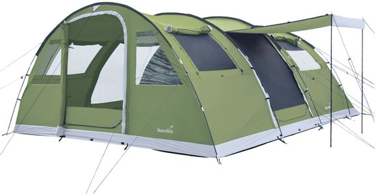Skandika tunneltent Gotland 6 Sleeper Protect - Kampeertent voor 6 personen, ingenaaide tentvloer, met donker slaapcabine zwart gecoat, waterkolom 5000 mm | Tenten, familietent, kampeertent van Merkloos