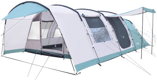 Skandika tunneltent Hafslo 5 XL Sleeper Protect - Campingtent voor 5 personen, Sleeper-technologie, ingenaaide tentvloer, luifel, 5000 mm waterkolom | Grote familietent, tent, outdoor, camping van Merkloos