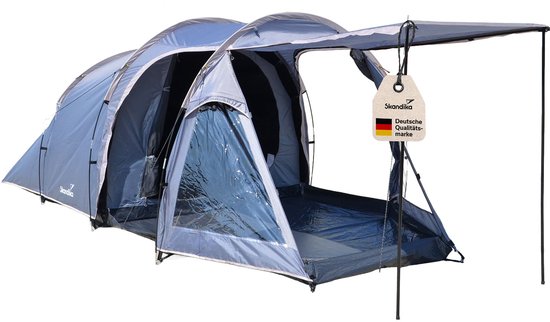 Skandika tunneltent Helgver 3 Sleeper - Festivaltent voor 3 personen, grote voortent, Sleeper‑technologie, waterdicht, 3000 mm waterkolom, zwarte slaapcabine | Tent festival, camping, outdoor van Merkloos