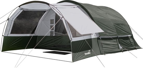Skandika tunneltent Indal 5 - Kampeertent voor 5 personen, panoramadak, met luifel, met ingenaaide tentvloer, 3000 mm waterkolom, muskietennet | Familietent, kampeertent, outdoor