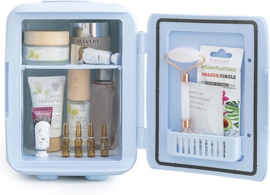 Skincare Fridge - Mini Fridge - Minibar - Make up Koelkast - Mini Koelkast - Koel- en Warmtefunctie - Draaggreep - 4 L - met Auto adapter van Merkloos