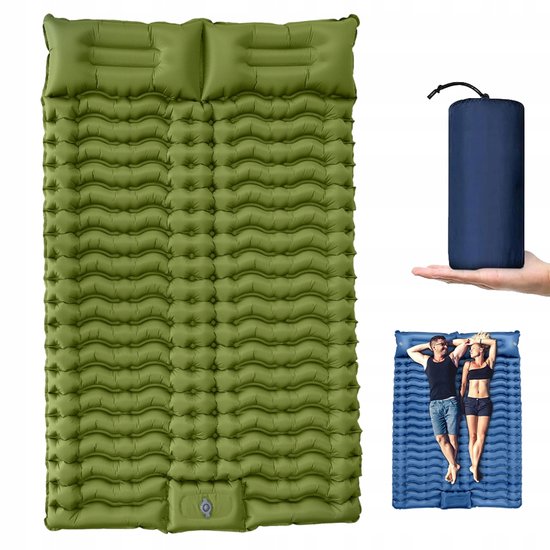 Slaapmat 2 Persoons - Zelfopblazend Camping Matras - 200x133 cm - 10 cm Dik - Extra Groot Formaat - Lichtgewicht - Snel Opblazen - Luchtmatras - Voor Kamperen en Trekken