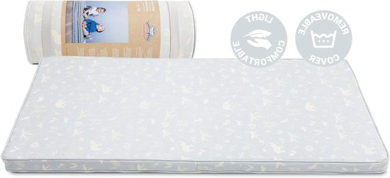 Slaapmat Baby - Reismat Kinderen - Comfortabel Slapen - Verwijderbare Hoes - 120x60cm - Groen van Merkloos