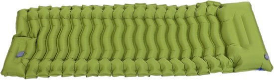 Slaapmat Camping - Opblaasbaar Matras - Buiten Ontspannen - Ingebouwd Kussen Voetpomp - 190x65x10cm - Blauw