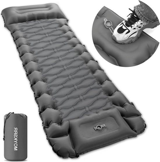 Slaapmat Camping Zelfopblazend 10CM Verdikt - Luchtmatras Kamperen met Voetperspomp & Kussen - Waterdichte Outdoor Opblaasbare Slaapmat voor Buiten Kamperen Backpacken Wandelen van Hemfest.