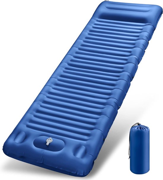 Slaapmat camping zelfopblazend, 12 cm verdikt opblaasbaar matras met voetperspomp, ultralicht waterdicht luchtbed buiten, slaapmat voor wandelen, backpacken, kamperen, tent van Merkloos