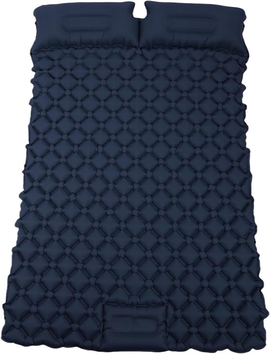 Slaapmat Dubbel - Luchtbed Kamperen - Buiten Recreatie - Zelfopblazend Snel - 190x123x5cm - Blauw van Merkloos