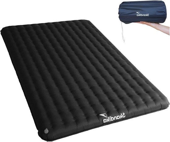 Slaapmat Dubbel - Luchtbed Kamperen - Comfortabel Slapen - Extra Dik - 200 x 135 cm - Antraciet