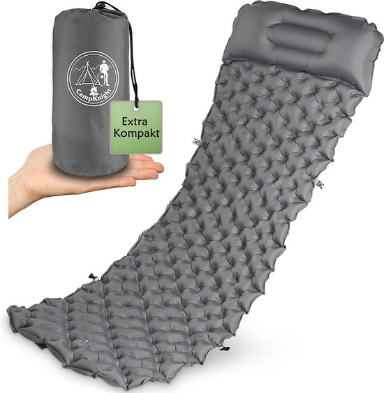 Slaapmat en zitrol 2-in-1 - Comfortabel slapen en zitten - Ultralicht en compact formaat - Verstelbaar kampeerkussen - Opblaasbare slaapmat voor buiten 190 x 58 cm. van Lmnts