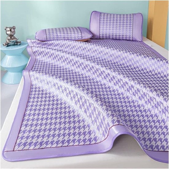 Slaapmat Ijszijde - Zomerdekbed Bedtextiel - Koel Slapen - Ademend Vochtafvoerend - 130 cm - Paars