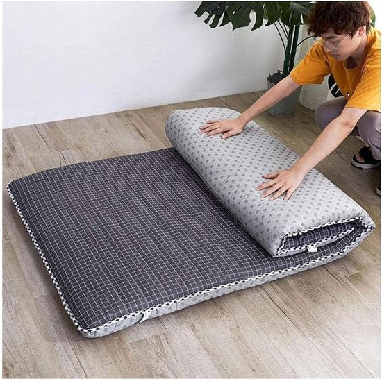 Slaapmat - Japanse matras - Comfortabel slapen - Opvouwbaar en draagbaar - 90x200cm - Zwart