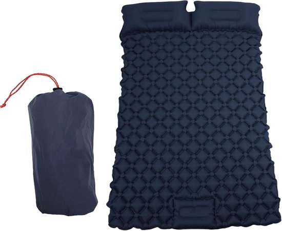 Slaapmat - Kampeer mat - Buiten slapen - Zelfopblazend - 2 persoons - Blauw