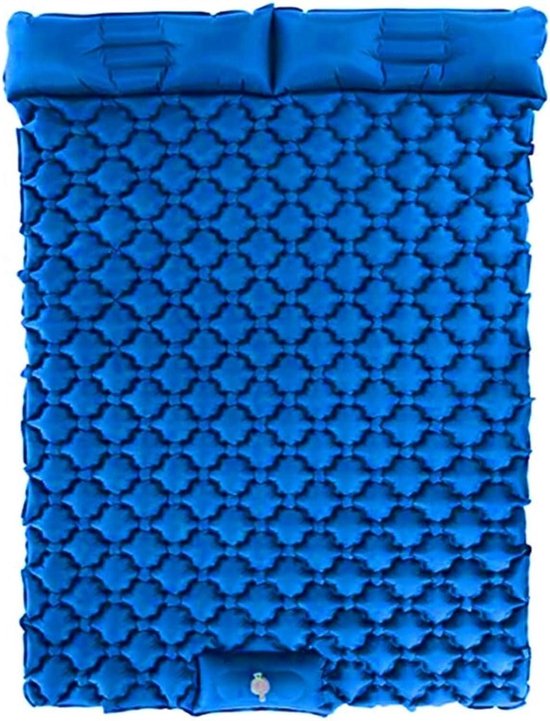 Slaapmat Kamperen - Luchtbed Outdoor - Comfortabel Slapen - Opblazen met Voetdruk - 200x120x7cm - Hemelsblauw