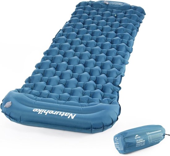 Slaapmat Lichtgewicht enkele slaapmatten Opblaasbaar luchtkussen voor wandelen, backpacken, kamperen, buiten (blauw) van Merkloos