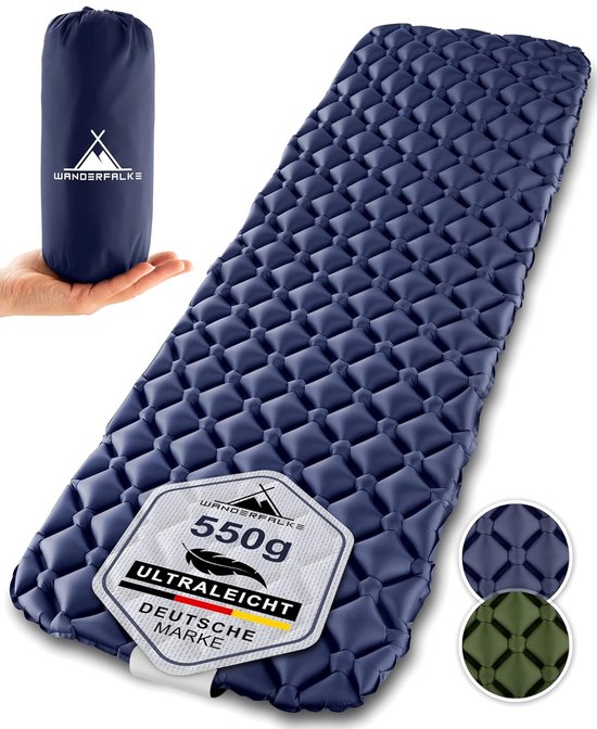 Slaapmat - lichtgewicht - geschikt voor outdoor - 1 stuk - nylon - 190x66x6 cm