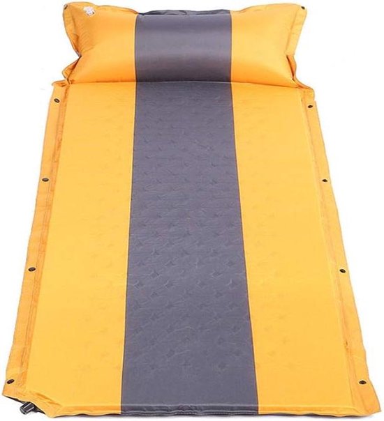 Slaapmat - Luchtbed - Outdoor kamperen - Automatische inflatie - 188 x 64 cm - Geel