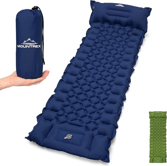 Slaapmat, Outdoor Camping Luchtmatras, Ultralicht & Klein formaat (700 g), Opblaasbaar matras, Slaapmat met voetpomp, Opvouwbaar & Verbindbaar. van Merkloos