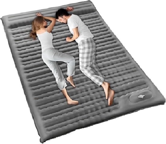 Slaapmat voor 2 personen - Kampeermat Opblaasbaar matras - Kamperen en slapen - Honingraat ontwerp - 180 x 140 cm
