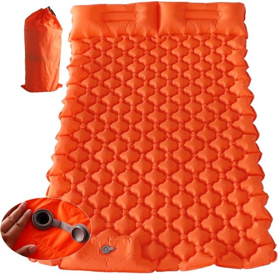 Slaapmat voor kamperen, opblaasbare slaapmat met kussen, campingmat met ingebouwde voetpomp, lichtgewicht campingmatraskussen voor auto, camping, backpacking, tent en wandelen van Merkloos