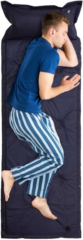Slaapmat Zelfopblaasbaar - Luchtbed Kamperen - Outdoor Avontuur - Vochtwerende Laag - 183x57x2.5cm - Blauw