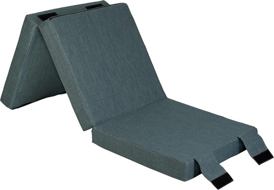 slaapmatras voor volwassenen, binnenin, linnen mix, vouwmatras, logeermatras, ruimtebesparend, 3-delig opklapbaar matras, comfortabel futon bed van Merkloos